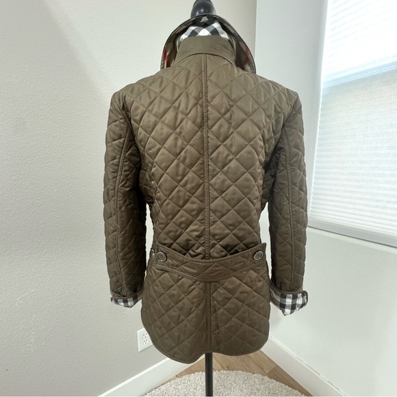 Burberry Brit Quilted Jacket – Khaki | Classic Check Lining - Picture 3 of 14